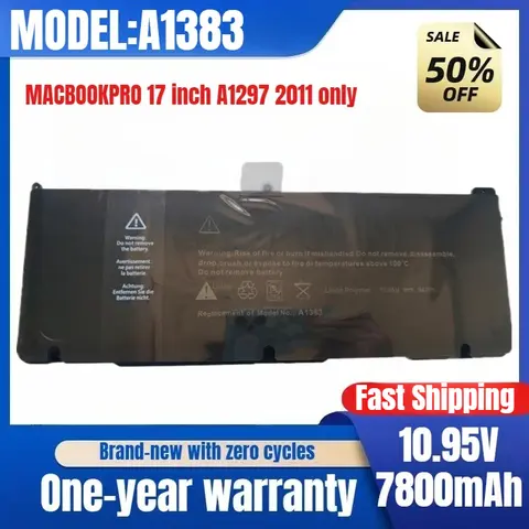 Battery for  A1383 MacBook Pro 17 Inch, Only 2011 A1297 Laptop Battery High Capacity Battery High Quality Replacement Battery