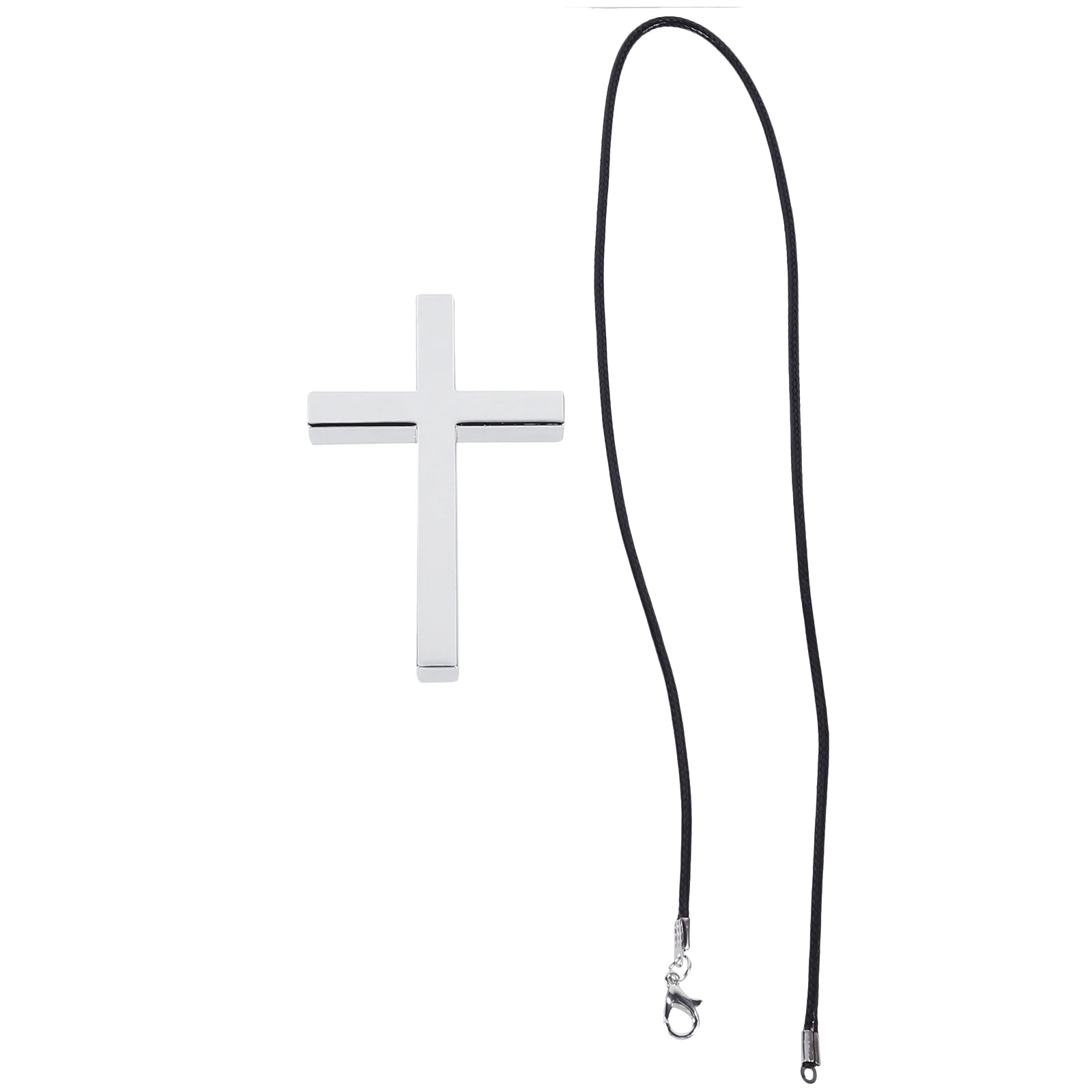 Necklace Ornament Car Rearview Mirror Decoration Charm Cross Religious Silver Interior Pendant Hanging Adornment Man