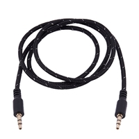 AA58 1M 3.5mm Stereo Male to Male Jack Aux Cable Audio Auxiliary Lead For Phone Car, Black