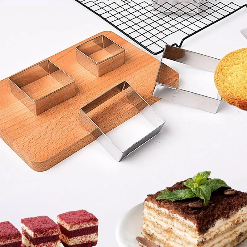 Square Cookie Cutter Cookie Fondant Cake Stainless Steel Mold Multi-Functional Baking Tool Set For Making Cookies And Soft Cakes