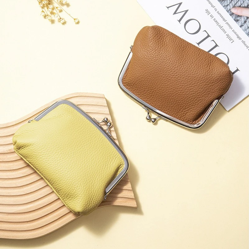 

Кошелек-органайзер из натуральной кожи для женщин с застежкой-кнопкой, для хранения блеска для губ, монет, карт и мелочей, брендовые кошельки для монет