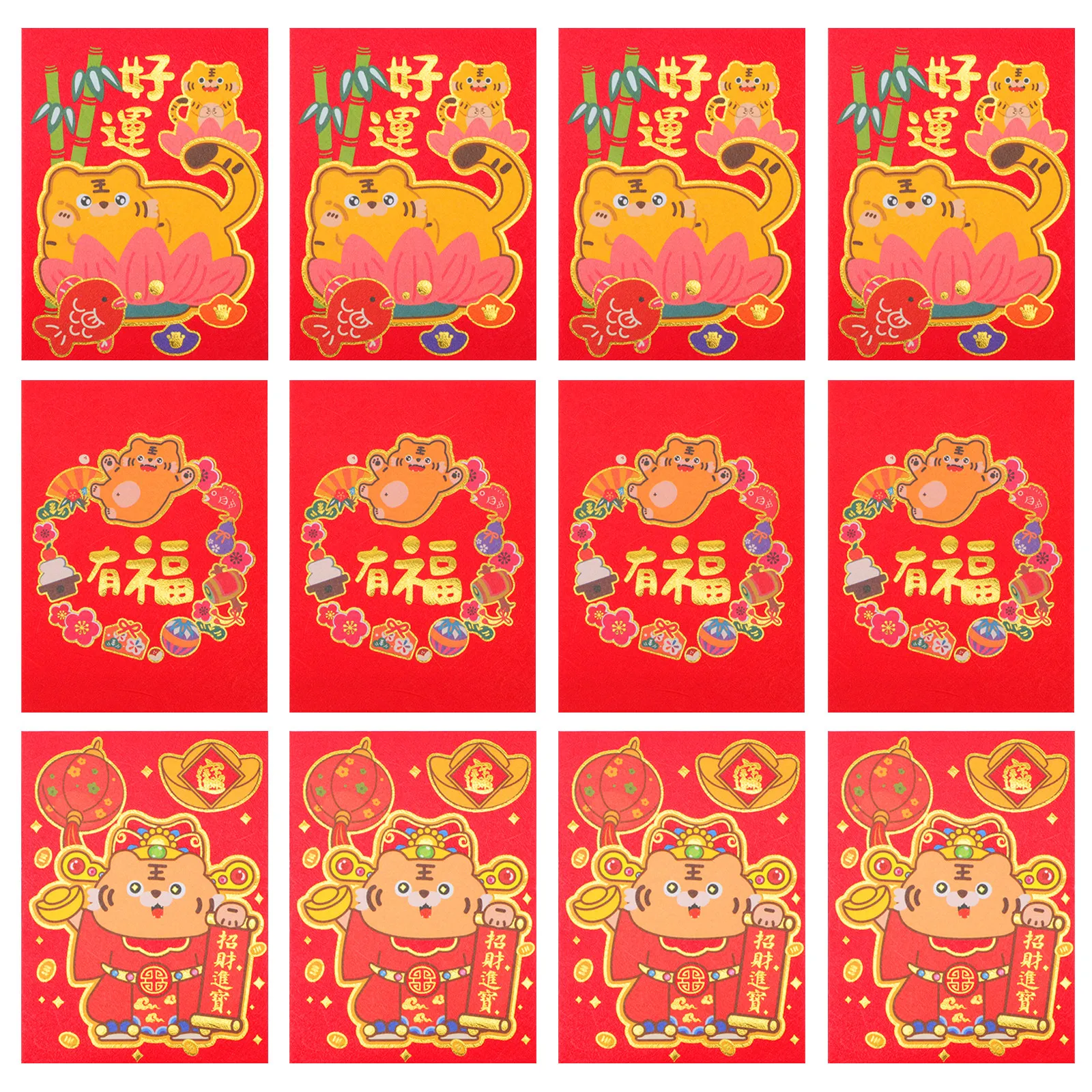

18Pcs Colorful Red Envelopes Premium Year Red Packets New Year Festival Gift Bags Spring Festival Props