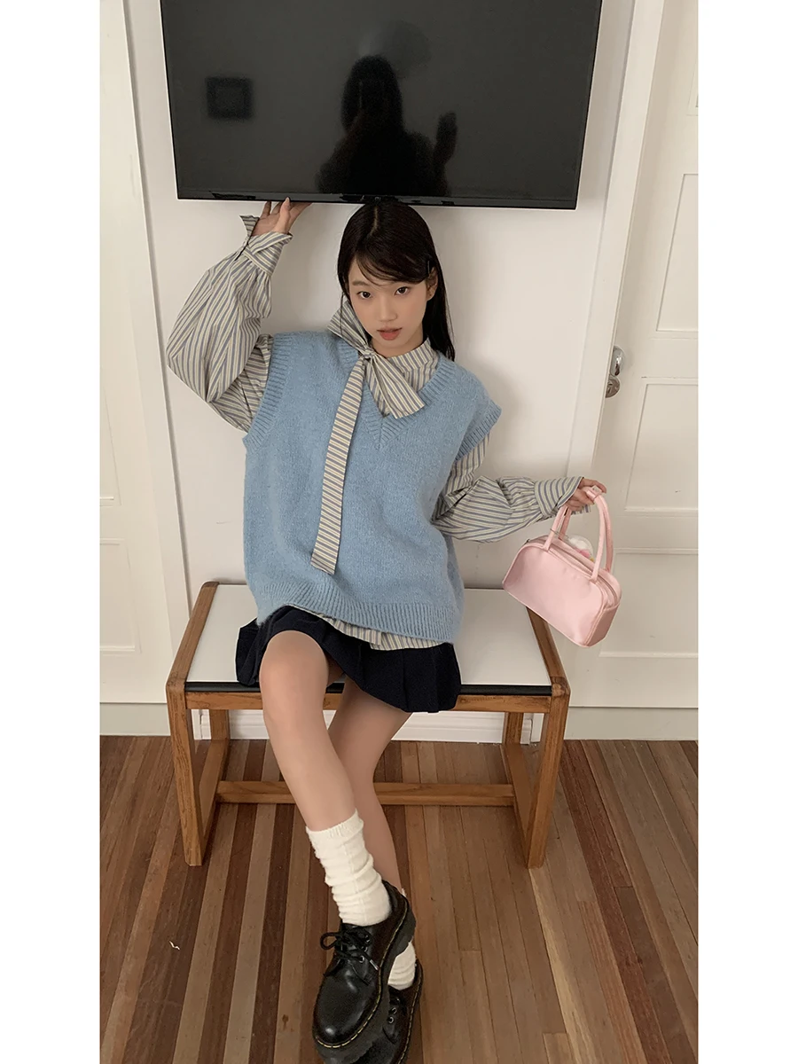 

Модный женский длинный све в полоску, осенний новый Sle Lazy Sle, модный хлопок, повседневный свободный крой для поездок на работу