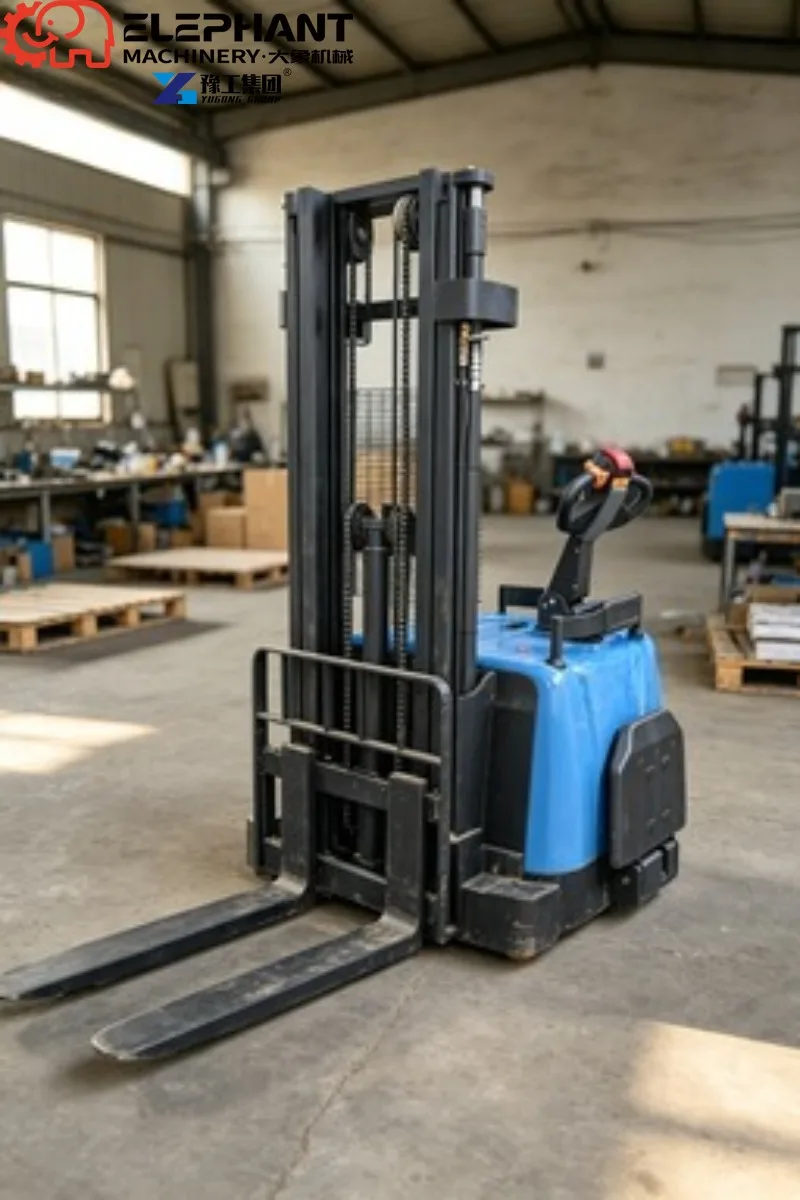Rough Terrain Outdoor Electric Counterbalance Stacker, 400-1200kg Pallet Lifter Elevator With Multiple Load Capacity Options