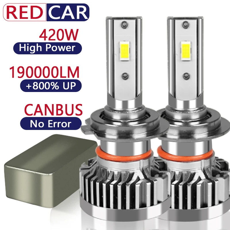 

H4 H7 LED headlights 420W, suitable for a variety of car brand types H1 H11 6000k White light 19000LM