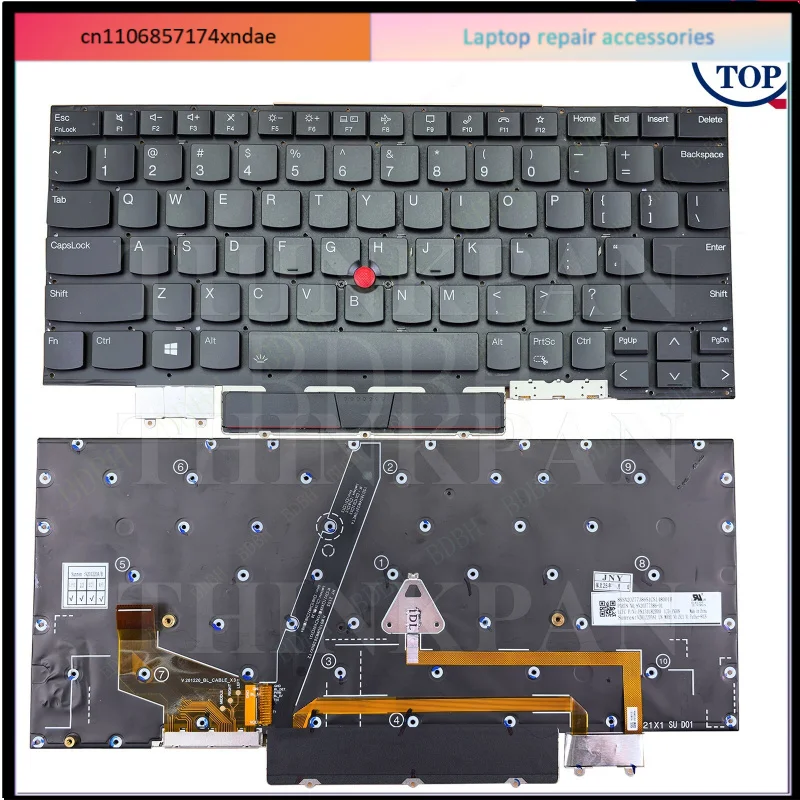 Genuine US Backlit Keyboard for For For Lenovo For For Thinkpad X1 Carbon 9th Gen9 2021 Type 20X