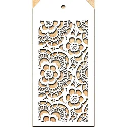 2024 New Label Tag Plastic Stencil For Craft Making Flowers Pattern Scrapbooking Background Greeting Card No Metal Cutting Dies