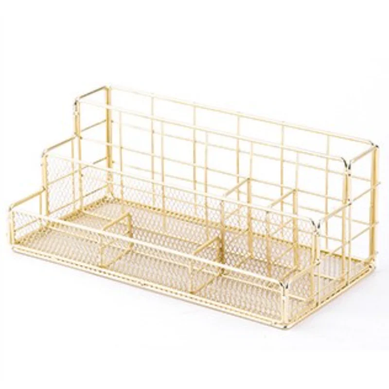 

Nordic Metal Desk Organizer: Stylish Multifunctional Storage for Office, Home, School - Holds Pens, Paper Clips, Keys, USB Drive