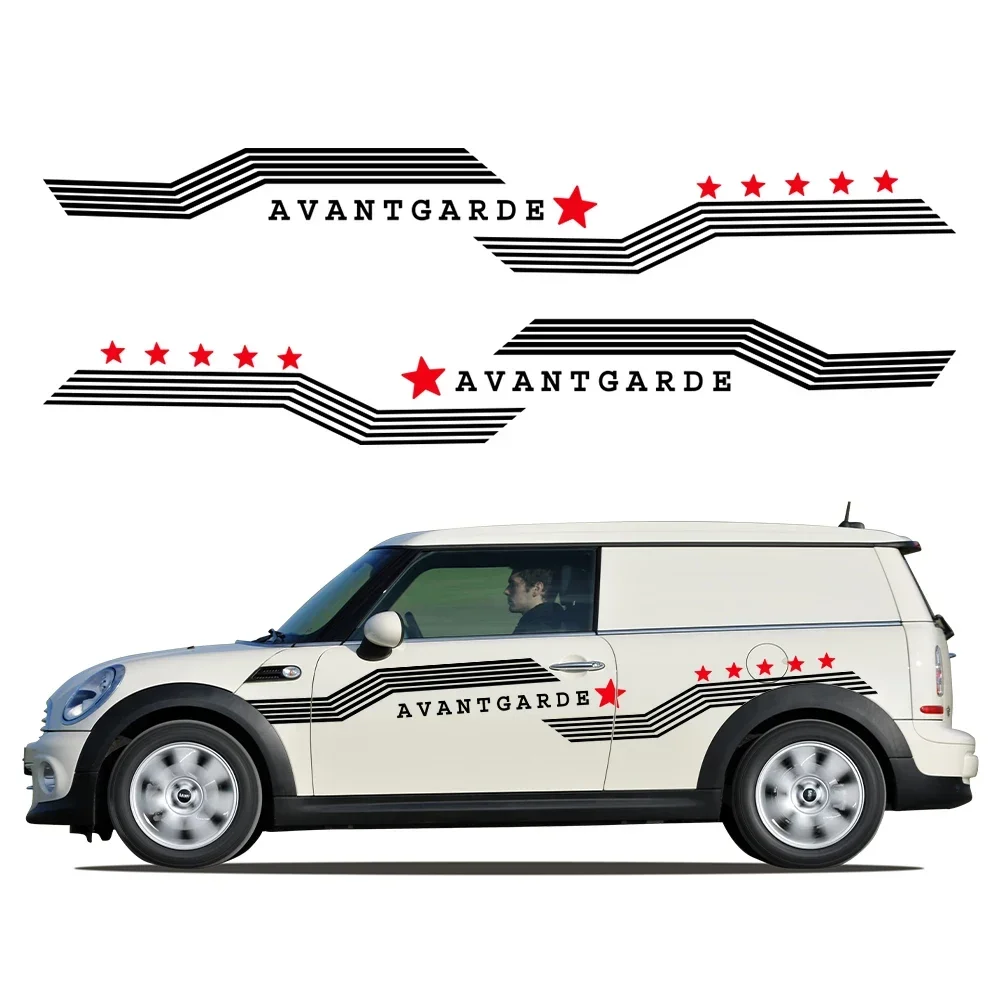 

2PC Car Side Stickers For MINI Cooper S One JCW F56 F55 F60 R56 R60 F54 Auto Accessories Sport Stripes Styling Vinyl Film Decals