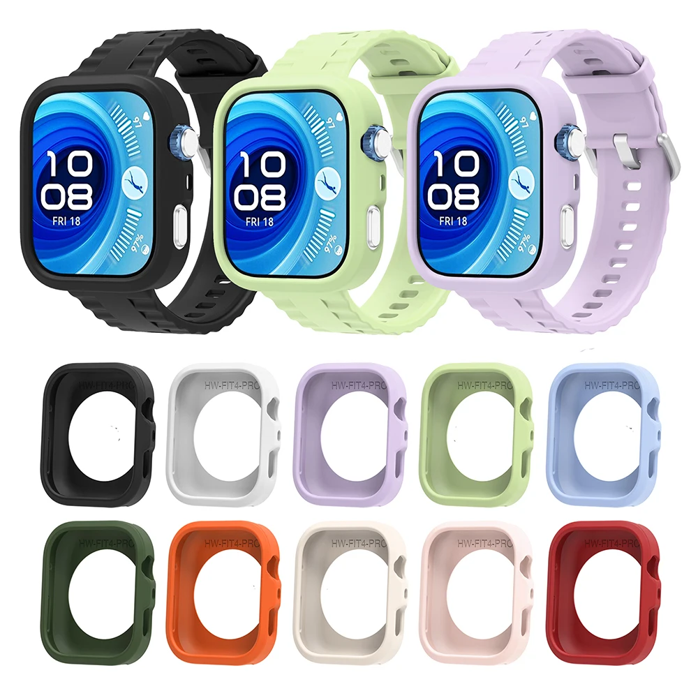 حزام سيليكون + حافظة واقية لساعة Huawei Watch Fit 4 Fit4 Pro بديلة لساعة اليد وسوار المعصم Correa #6