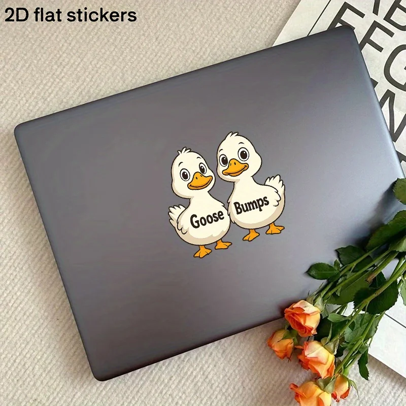 1PC Cute Goose Bumps Duck Car Sticker, Funny Decal for Car Windows Bumpers Laptops, Unique Decor for Auto Enthusiasts