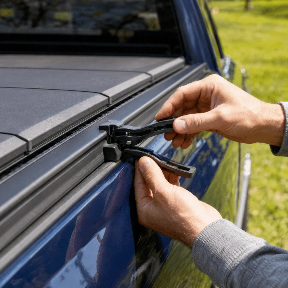 Heat Tolerant Black Cargo Box Fastener ABS Universal Fit Tonneau Cover Clamp Hard Fold Clamp for Ford / Jeep / RAM Tonneau Fix