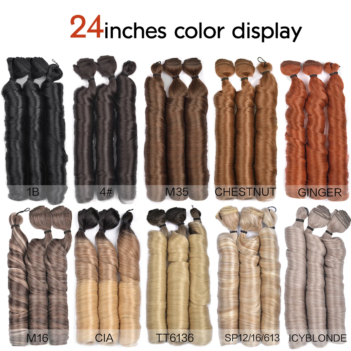 12/24 Inch Synthetic Boho French Curl Braiding Hair Pre-Stretched Ponytail Style Curly Hair Weft & Bulk Loose Wave Crochet Hair