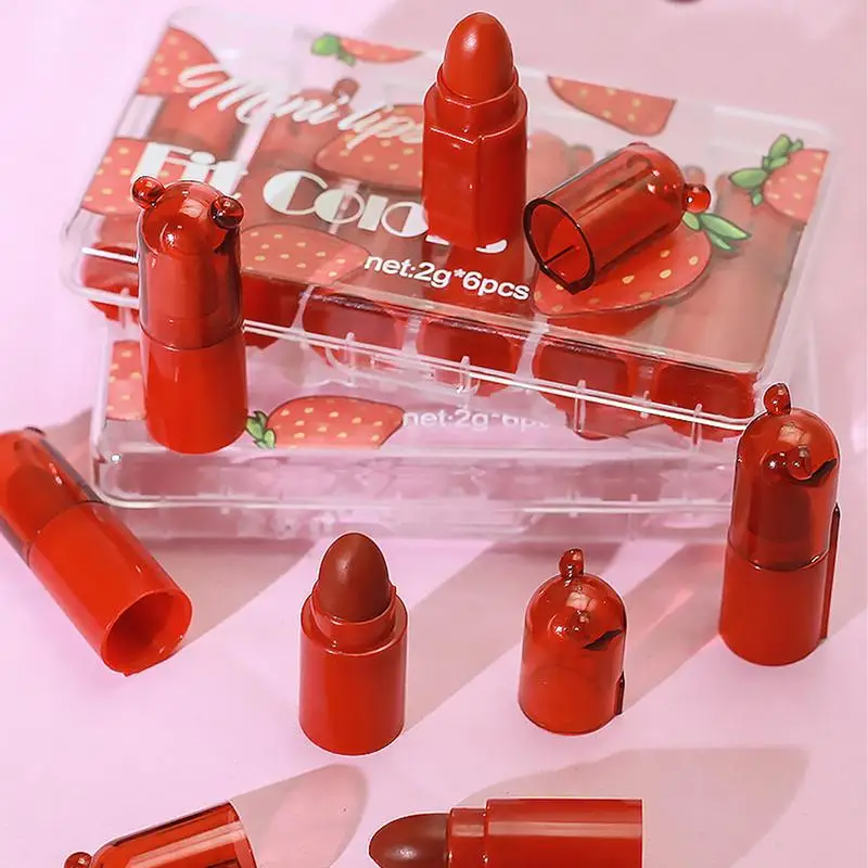 6PC Mini Lip Glaze Velvet Matte Lip Glaze Matte Lip Gloss rossetto Keep 24 ore Makeup Lipgloss Sexy Liquid Lipstick