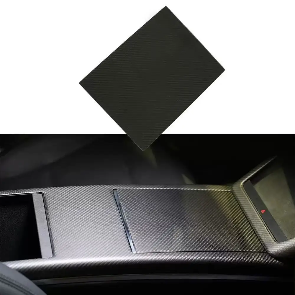 True Carbon Fiber Full Set of Interior Retrofit Trims, Dashboard Center Console Armrest Cover for  Model S 2021-2024