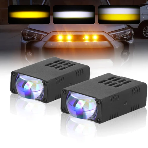 2 uds faro LED parachoques lámparas antiniebla lente de proyector luz de trabajo Mini luz de conducción luces auxiliares para coche motocicleta
