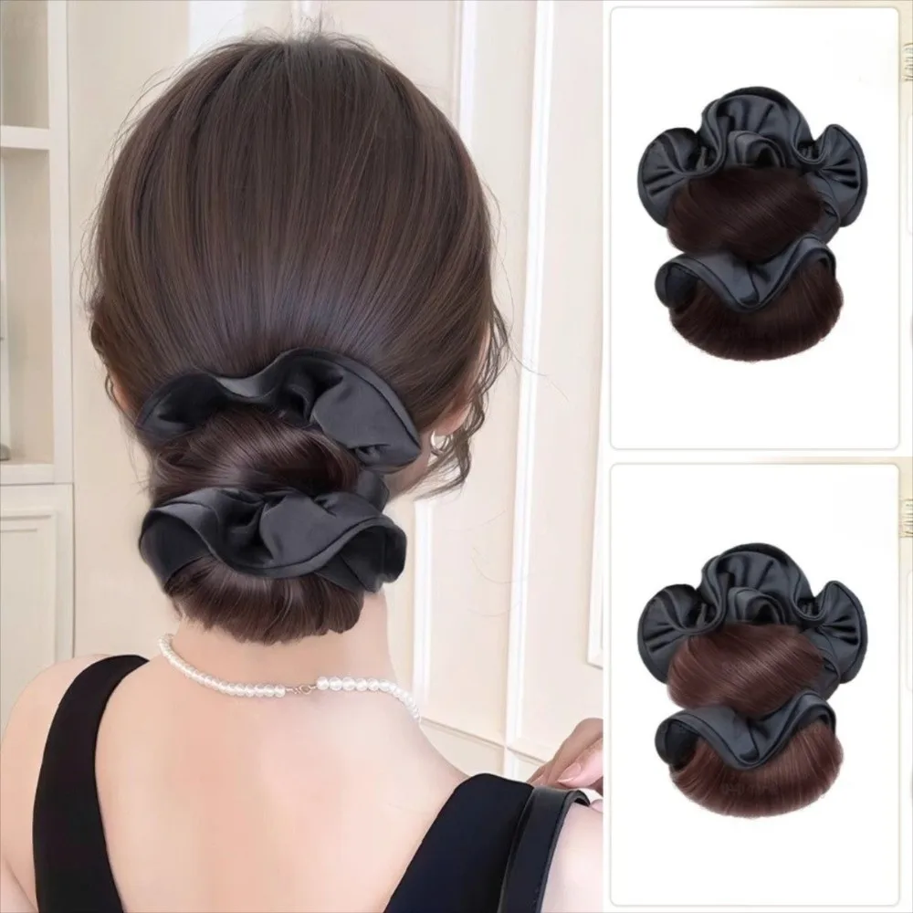 

New Synthetic Hair Bun Claw Clip with Hair Tie Brown Wig Hair Clip Fluffy Hairpiece Hair Accessories