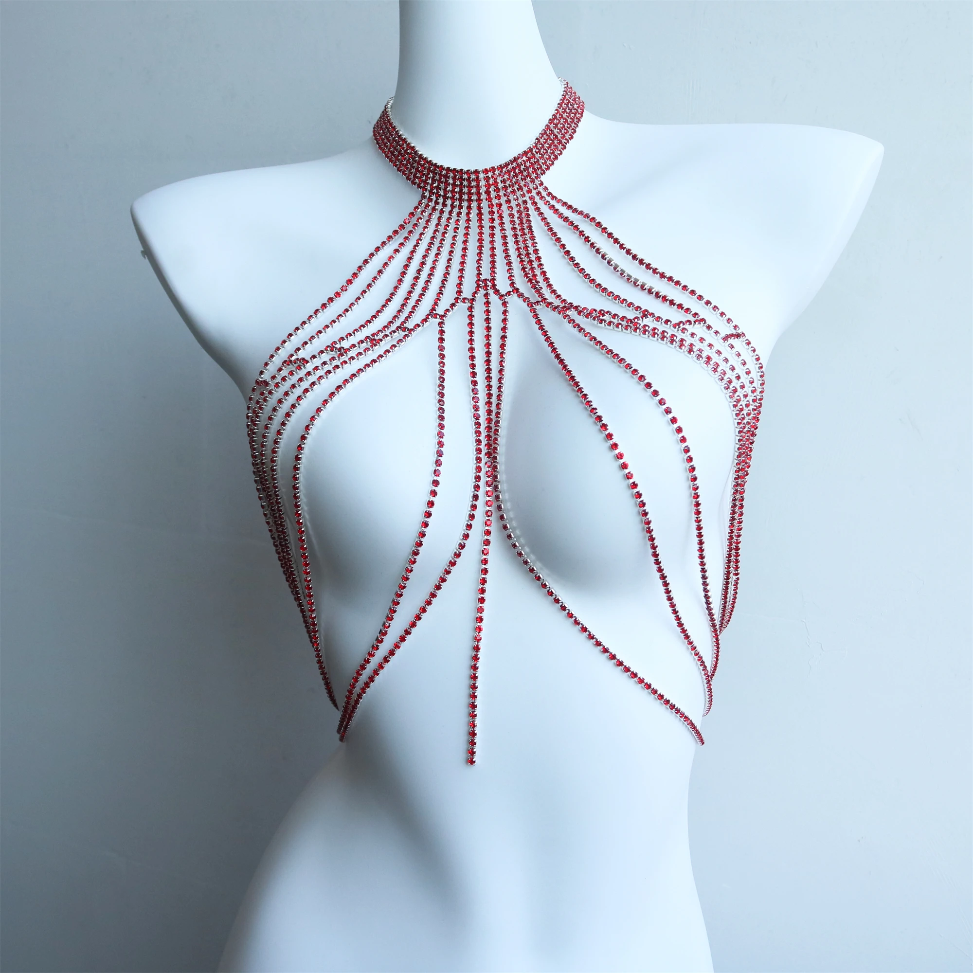 

Эротическое сексуальное бикини с кристаллами циркония бюстгальтер для ночного клуба цепочка для тела Роскошная трендовая Женская Бижутерия Аксессуары