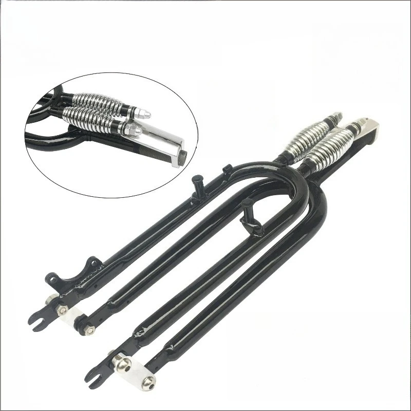 26 inch double spring retro beach bicycle connecting rod front fork modification