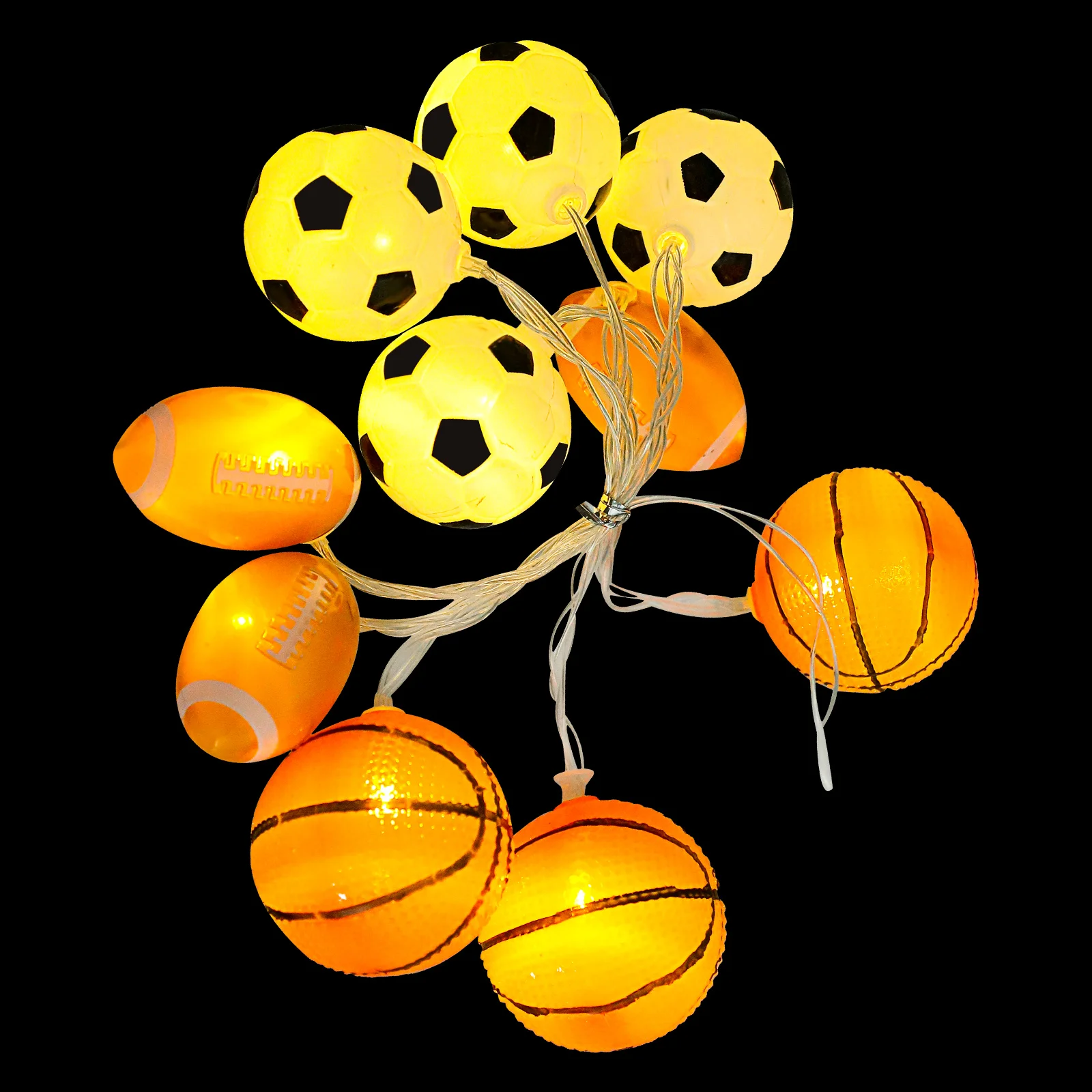 

10 LED Sports Ball String Lights 1.5m Football Basketball Decor Camping Tent Accessories Party Supplies Home nament