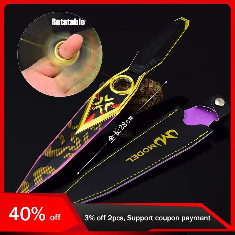 28cm Valorant Kunai Weapon Model Championship 2023 Knife Toy Sword Cosplay Metal Knive Uncut Game Peripheral Kids Toy Gifts