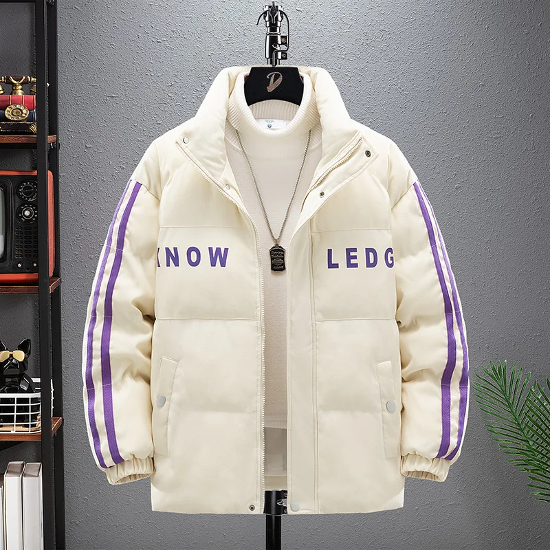 

Trendy Student Teenagers Bread Jacket Light Down Jacket Cotton-padded Jackets Men Large-sized Winter Warm Coats Stand-up Collars