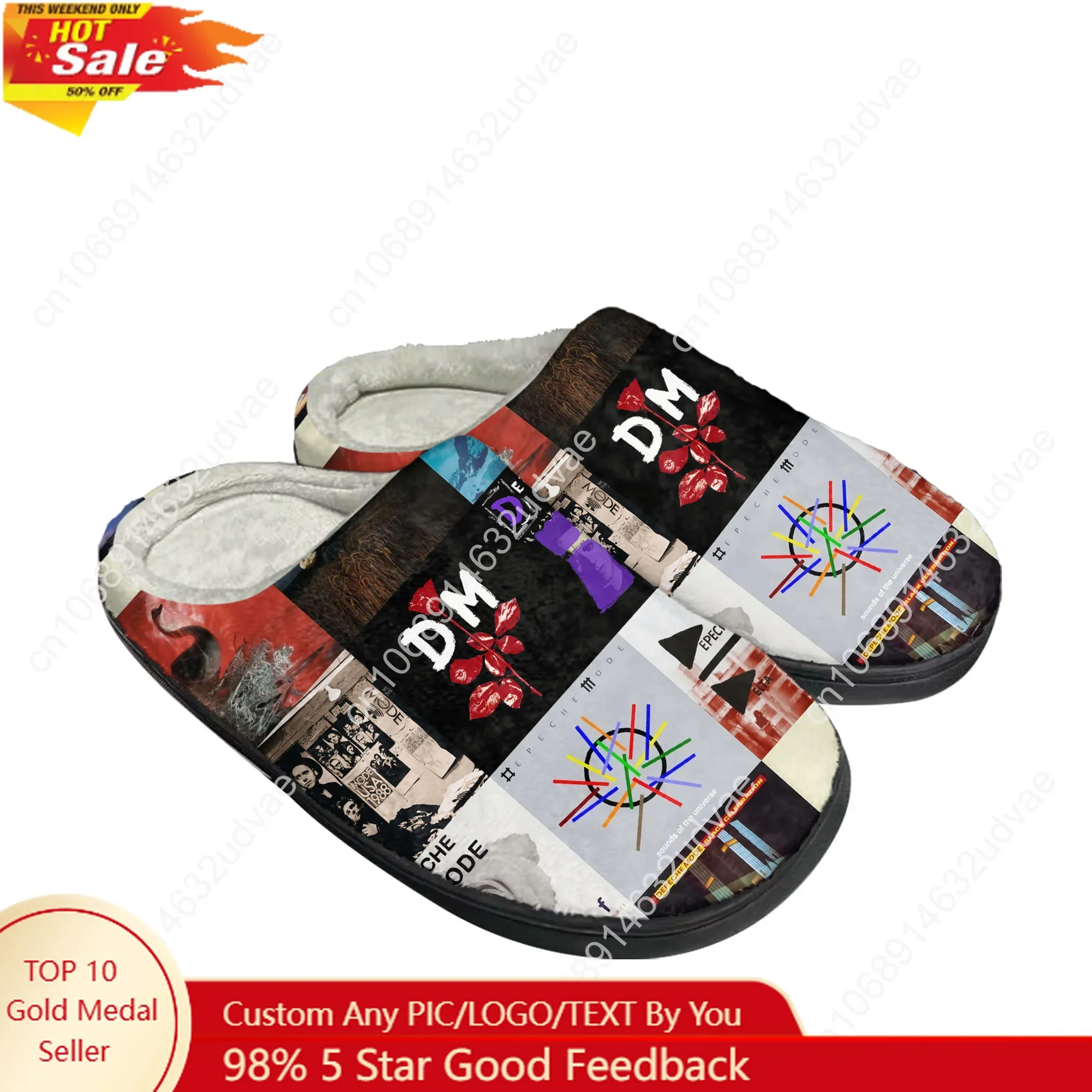 

Depeche Mode Cotton Slippers Mens Womens Keep Warm Shoes Home Plush Bedroom Footwear Custom Made Thermal Slipper