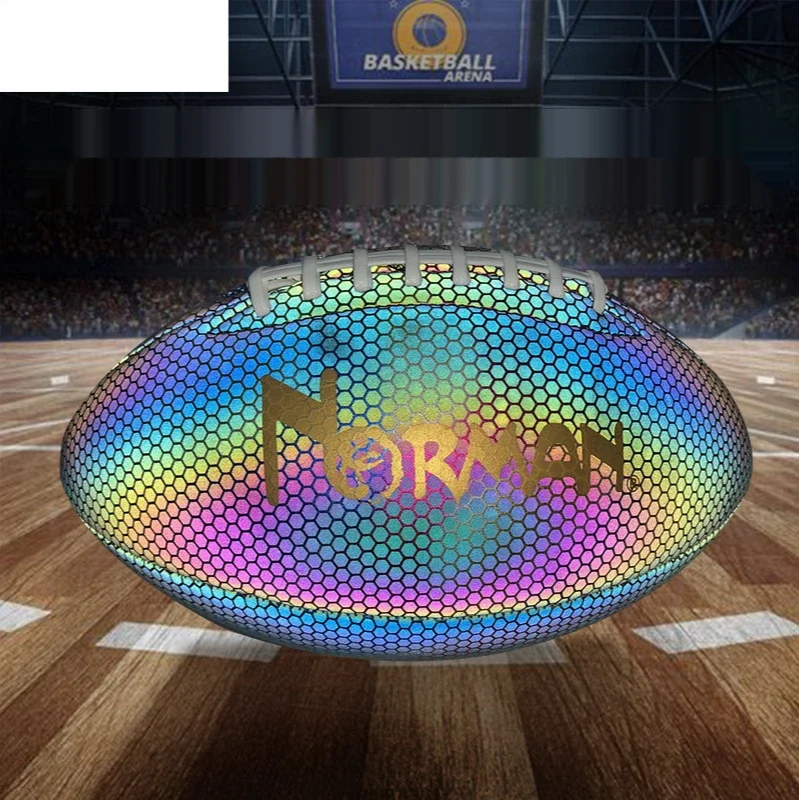 Size 9 American Football Standard Game Training Football PU Machine Sew Reflective Adult Football Custom Rugby Colourful