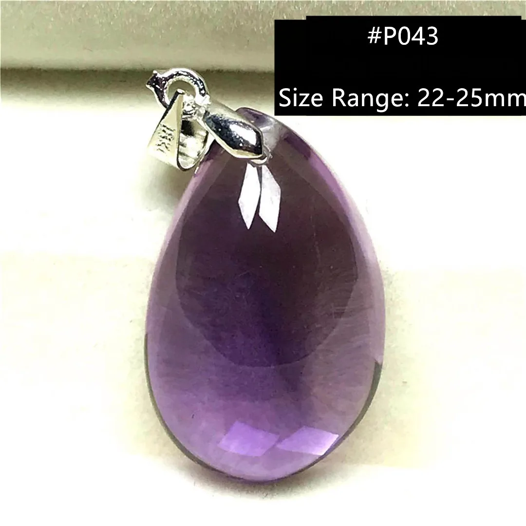 Natural Purple Amethyst Pendant Jewelry For Women Lady Men Clear Crystal Quartz Healing Stone Beads Water Drop Gemstone AAAAA