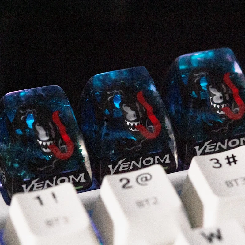 

Колпачки для клавиш в стиле аниме Venom, колпачки для клавиш из эпоксидной смолы, полупрозрачные колпачки для клавиш на заказ для механических клавиатур, колпачки для клавиш с поперечным валом «сделай сам», ESC, подарок