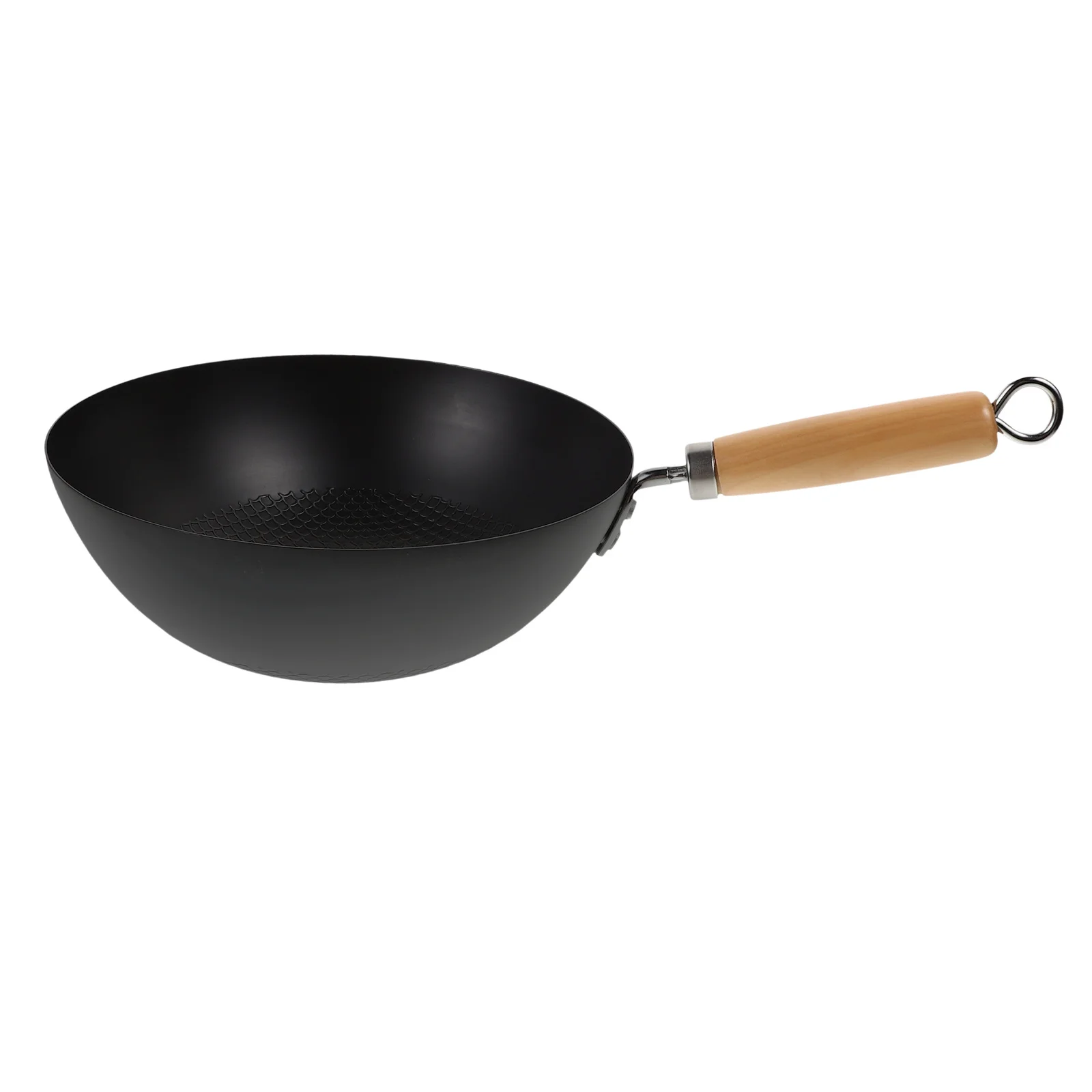 

Small Iron Wok Pan Wrought Iron Non-Deformable Kitchen Frying Pan Gas Stove Universal Round Bottom Cooking Pot Everyday Use