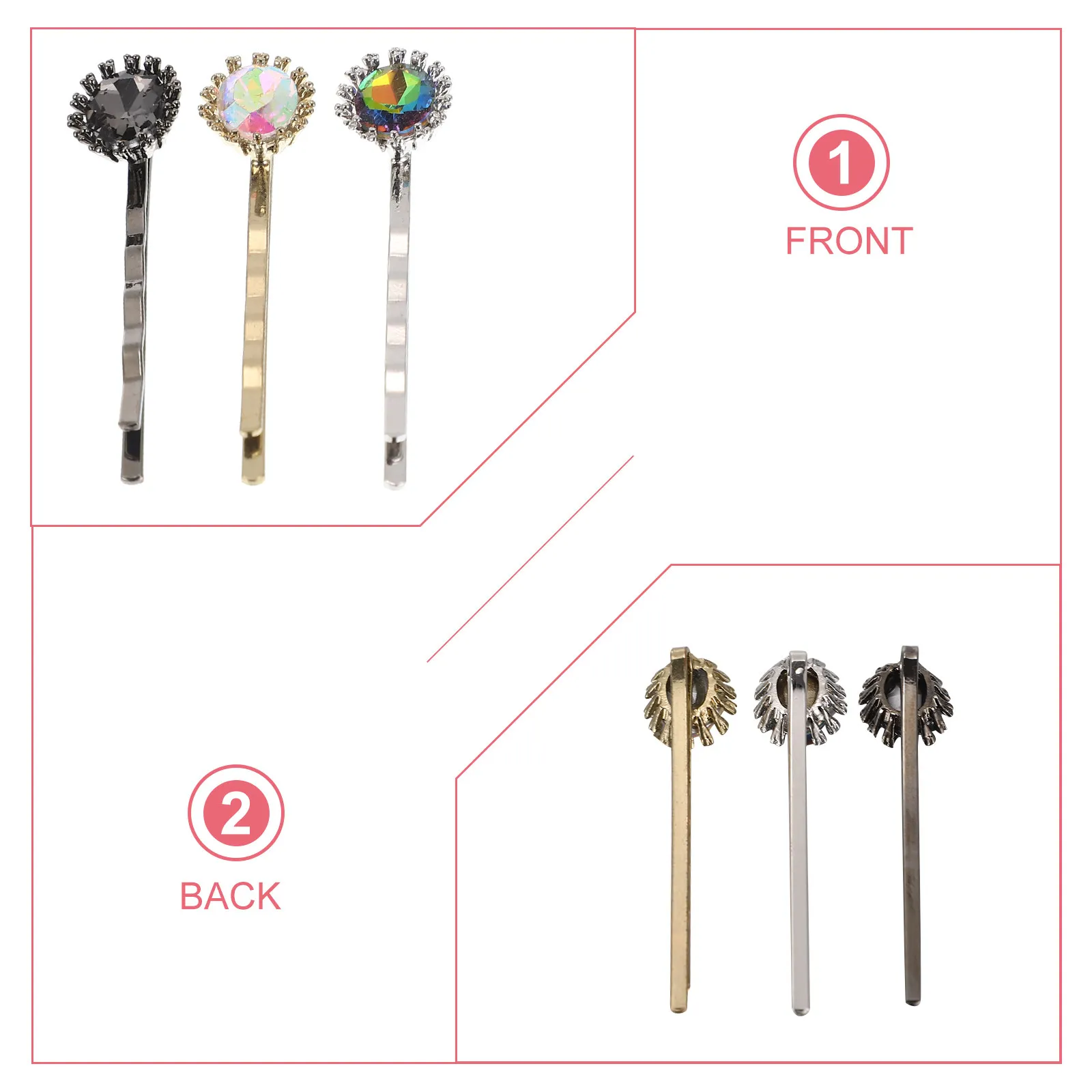 

6 шт. хрустальных заколок для волос из цинкового сплава с цирконами, элегантные декоративные аксессуары для волос для женщин и девушек, для вечеринок, свадеб и повседневного использования