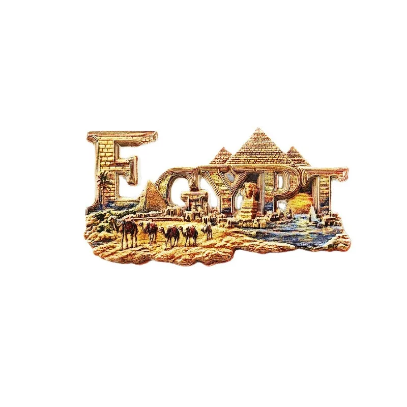 مغناطيس ثلاجة قافلة الهرم المصري - تذكار صحراوي ثلاثي الأبعاد ديكور الحضارة القديمة هدية فريدة من نوعها من النيل #5