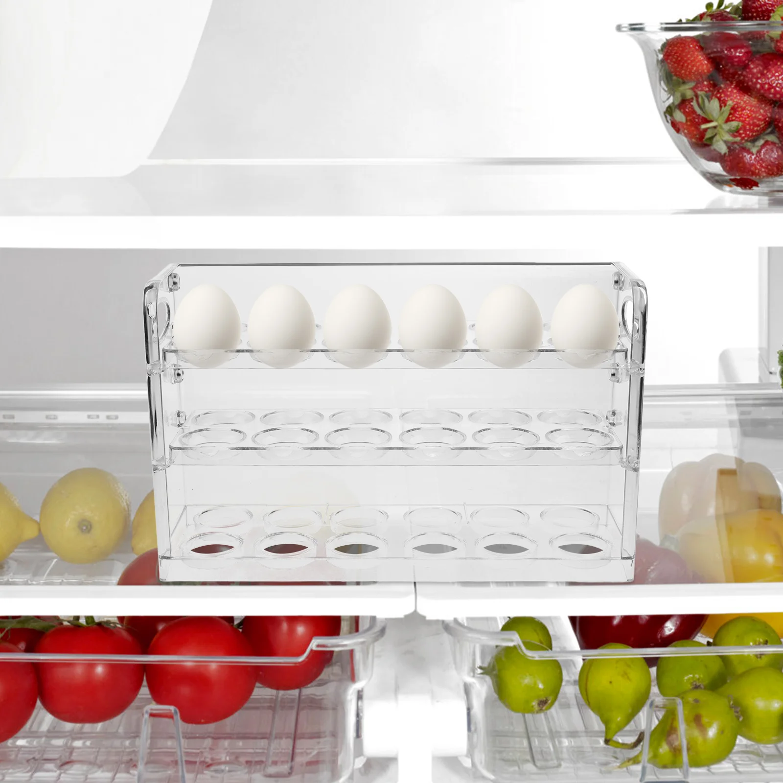

Fridge Side Door Egg Storage Box Refrigerator Egg Container Organizer Safe Stable Holder Household Kitchen Eggs Holder