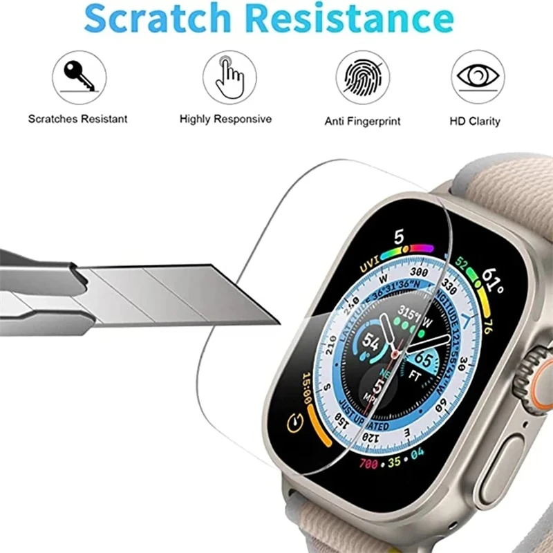 Tempered Glass for Apple Watch Ultra 2 49mm Anti-Scratch Screen Protector for IWatch Ultra Seconds Installation Protective Film