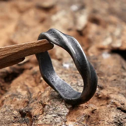 Punk Fashion 316L Stainless Steel Mobius Rings Gothic Vintage Simple Couples Finger Ring for Men Women Biker Jewelry Wholesale