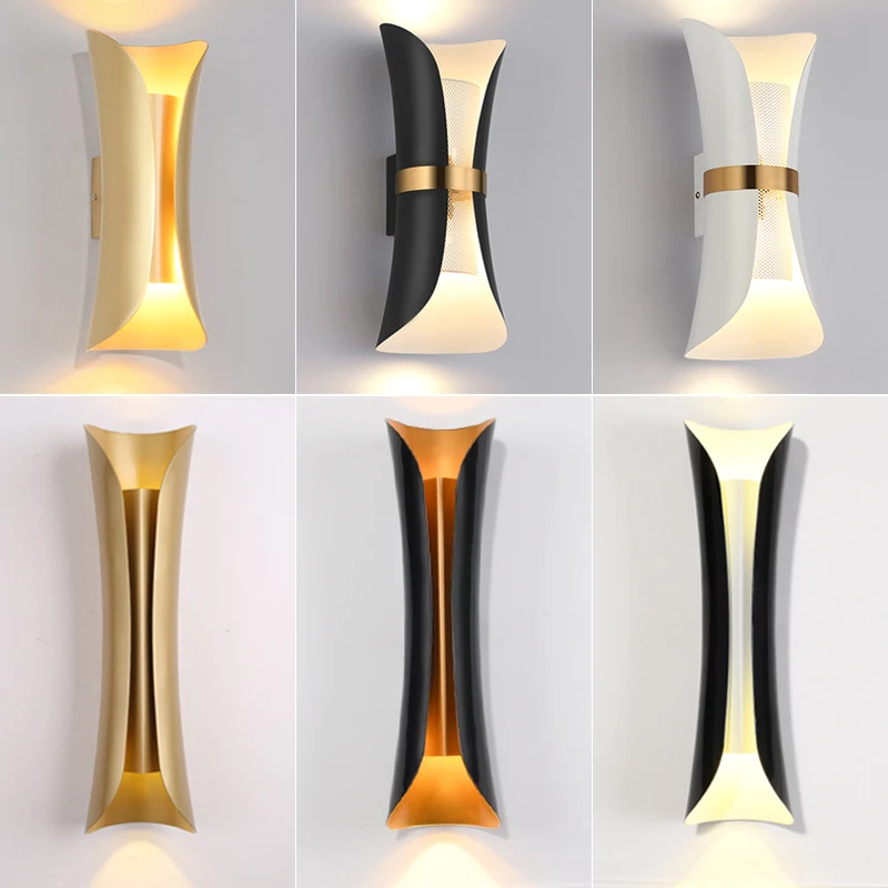 

LED Postmodern Golden Black White Aluminum COB Designer Wall lamp Wall Light Wall Sconce For Bedroom Corridor