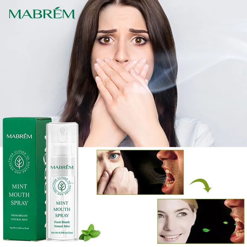 MABREM Portable Mouth Spray Breath Freshener Oral Spray Herbal Fresh Breath Remove Smoke Breath Treatment of Bad Breath