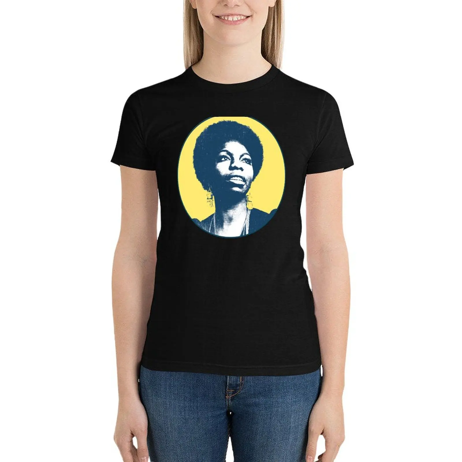 

Nina!. best jazz blues composer singer T-Shirt cute clothes korean fashion Top Women