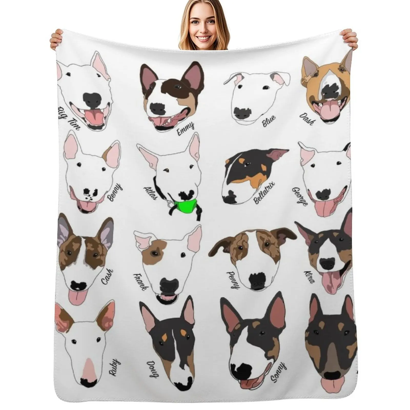 Glasgow Bull Terrier Club Throw Blanket Picnic Plaid Plaid on the sofa Travel blankets and throws Luxury Blankets