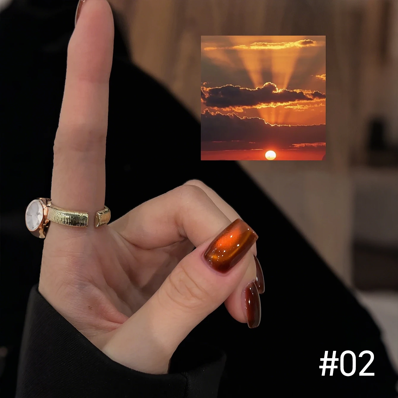 미아넬 10ML 1-10개입 불타는 석양 유리 구슬 캣아이 젤 네일 폴리쉬 겨울 핫 스타일 캣 마그네틱 젤 네일 살롱 블랙 네일