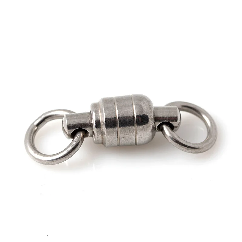 200pcs Heavy Duty Fishing Connector Stainless Steel Ball Bearing  Rolling Swivel with Two Welded Solid Rings Fishing Accessories