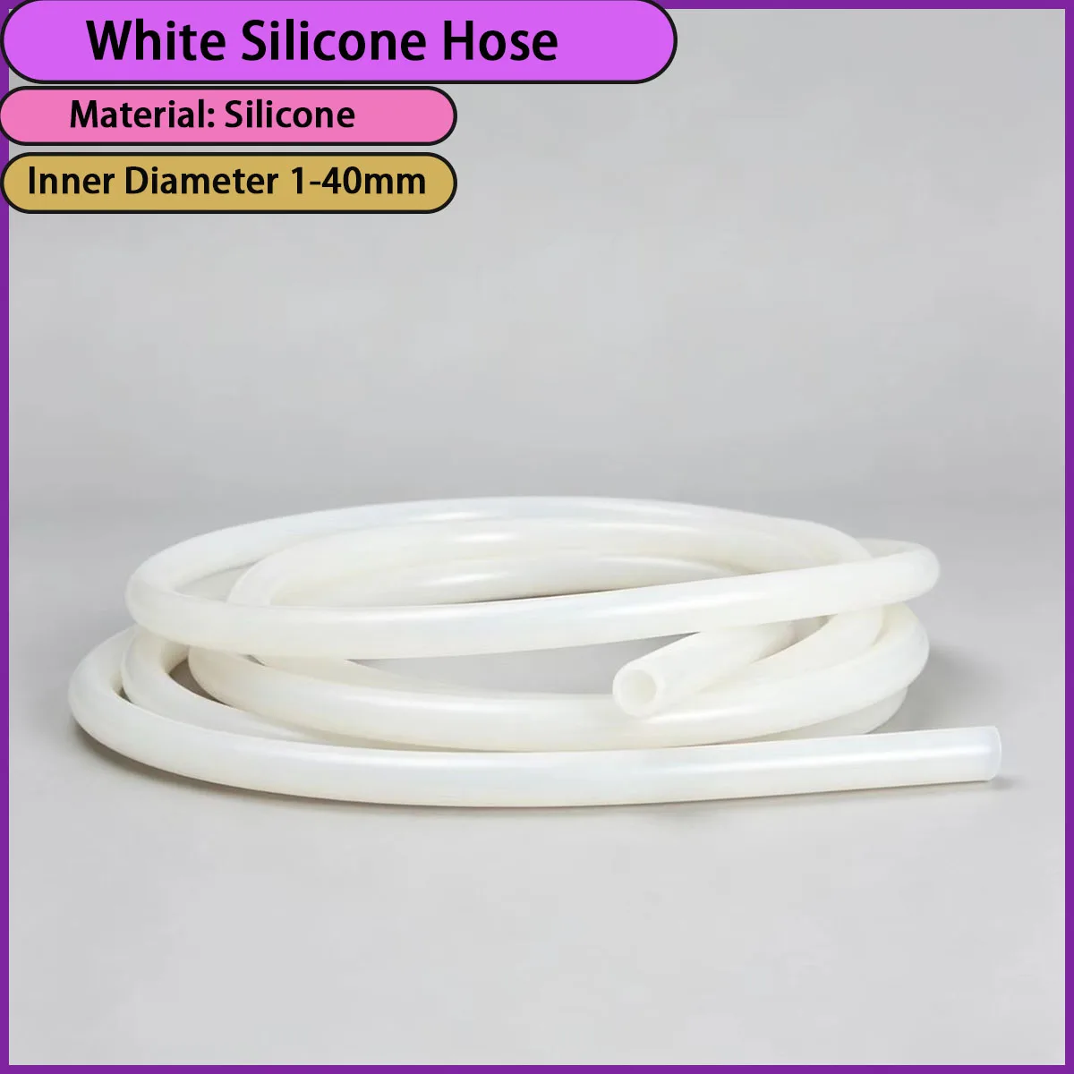 

Inner diameter 1-40mm white silicone hose used for food delivery, medical equipment, household appliances, bathroom, etc