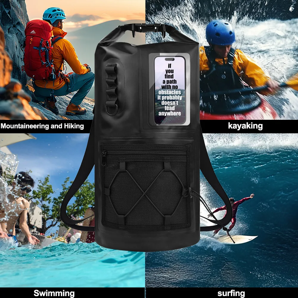 20L/30L wasserdichte Trockentasche für Damen und Herren, wasserdichter PVC-Schulterrucksack zum Schwimmen, Rafting, Kajakfahren, Trekking, Outdoor-Sporttasche – Detail 5