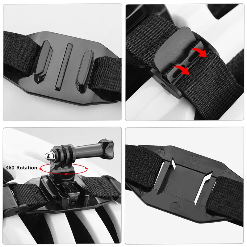 for GoPro 13 12 DJI Adjustable Bicycle Helmet Headband Holder Strap for Insta360 X3 X4 Bracket Adapter Action Cameras Accessory