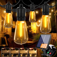 Shatterproof ST38 Solar String Lights USB Powered With Remote Solar Lights Outdoor Waterproof Hanging Lights for Backyard Bistro