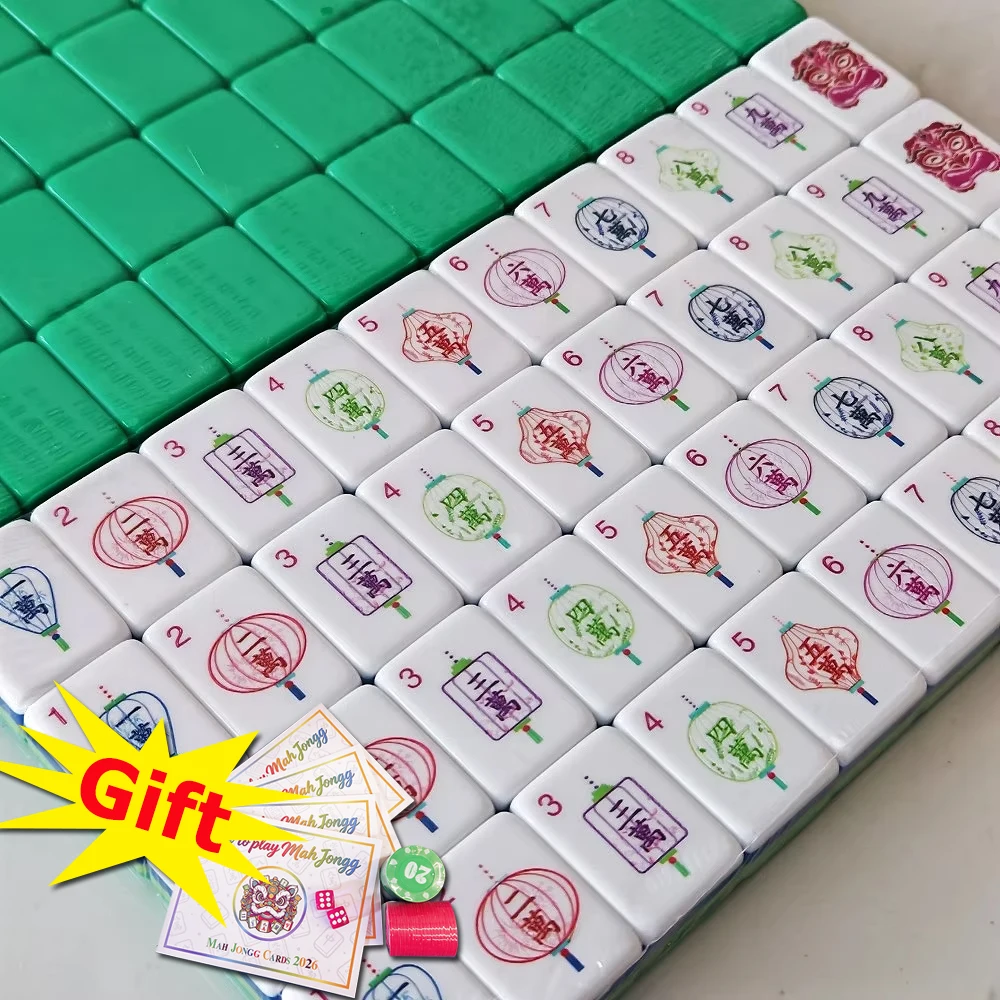 Local Stock Green Portable Mah Jongg Sets Luxury American Mahjong Set Acrylic Travel Mahjong Tiles Adult Indoor Board Games Gift