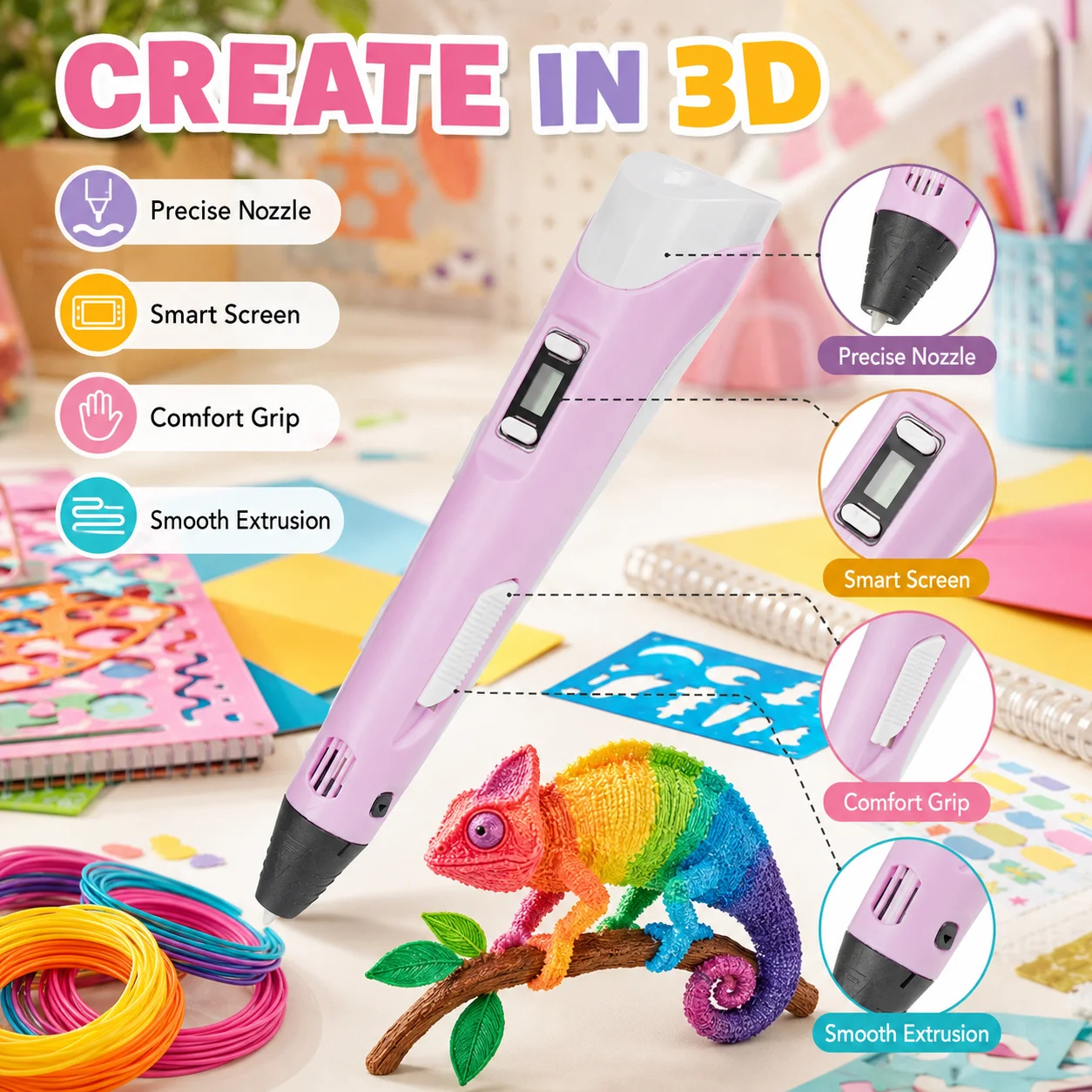 Zestaw długopisu 3D z ekranem  – Kids Toys Drawing Easy recenzja i cena