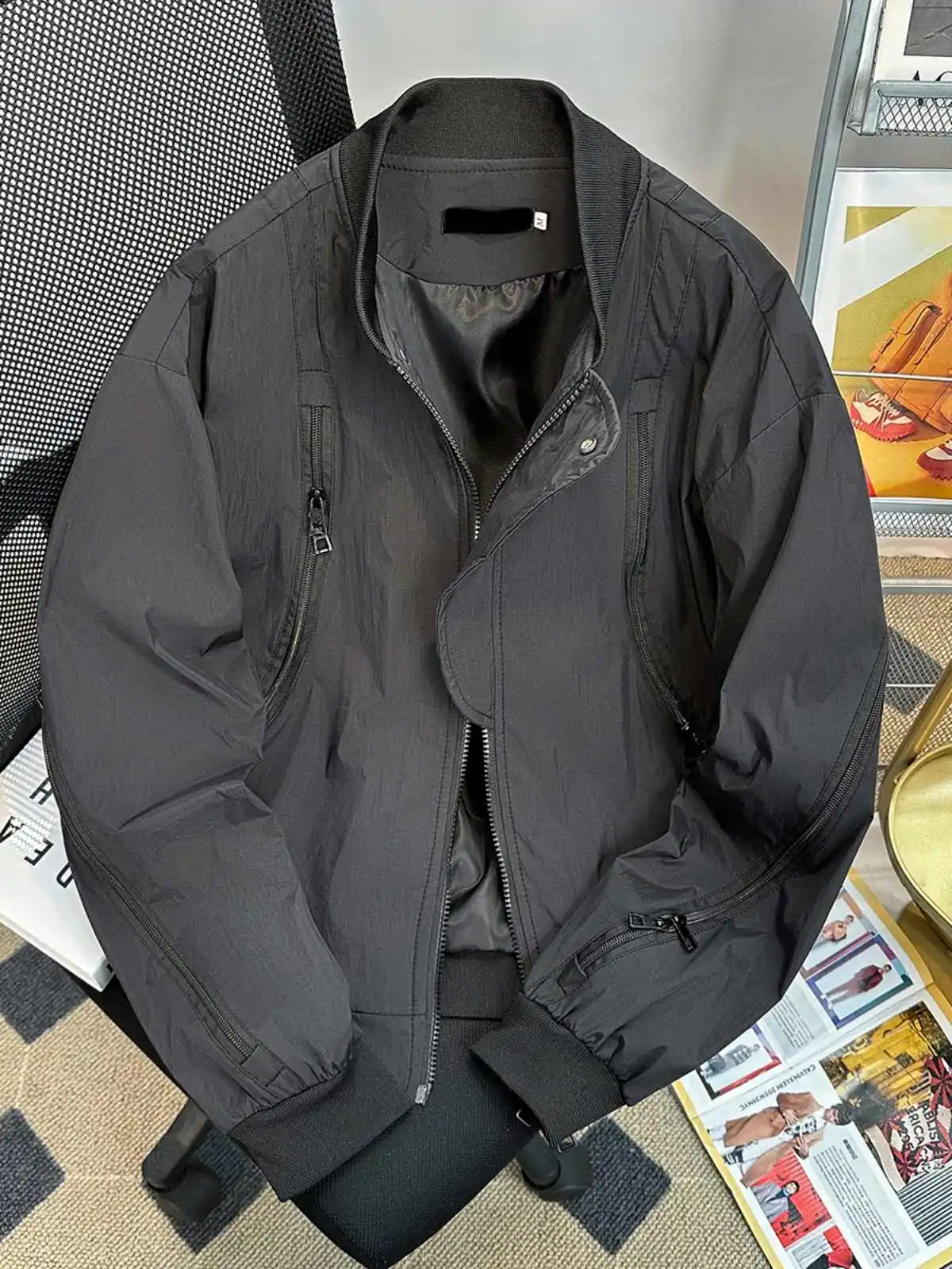 

Women Black Gothic Baseball Jacket Coat Aesthetic Long Sleeve Bomber Jacket Vintage Harajuku Outerwear 2000s Clothes Autumn 2025