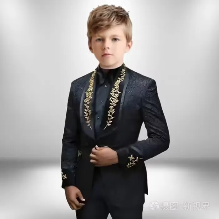 

Boy's multicolor wedding suit birthday party boys' suit host piano performance dinner show performance ceremony host outfit set